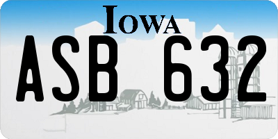 IA license plate ASB632