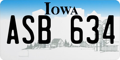IA license plate ASB634