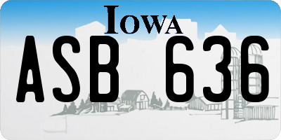 IA license plate ASB636