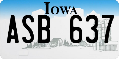 IA license plate ASB637