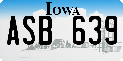 IA license plate ASB639