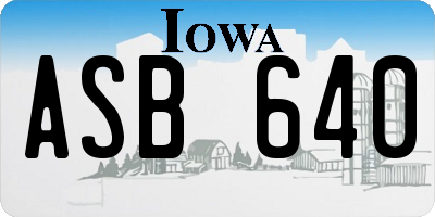 IA license plate ASB640