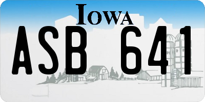 IA license plate ASB641
