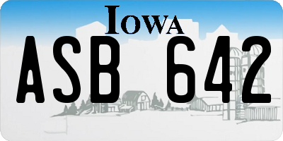 IA license plate ASB642