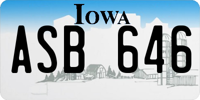 IA license plate ASB646