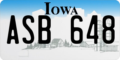 IA license plate ASB648