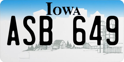 IA license plate ASB649