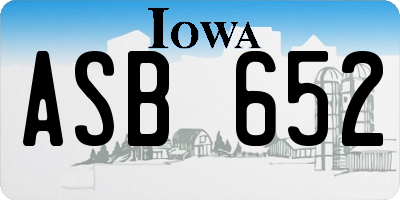 IA license plate ASB652