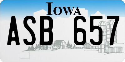 IA license plate ASB657