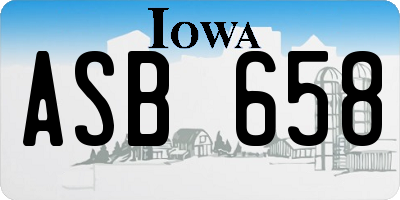 IA license plate ASB658