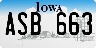 IA license plate ASB663