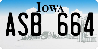 IA license plate ASB664