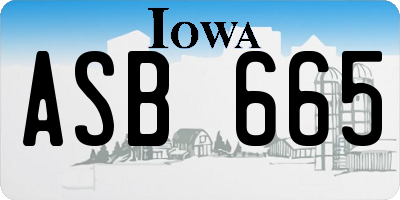 IA license plate ASB665