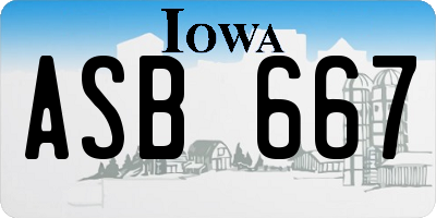 IA license plate ASB667