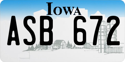 IA license plate ASB672