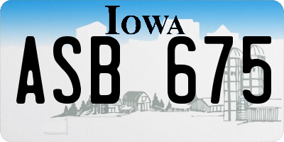 IA license plate ASB675