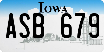 IA license plate ASB679