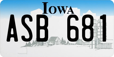 IA license plate ASB681