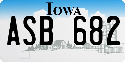 IA license plate ASB682