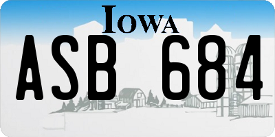 IA license plate ASB684