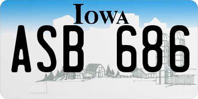 IA license plate ASB686