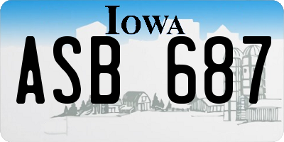 IA license plate ASB687