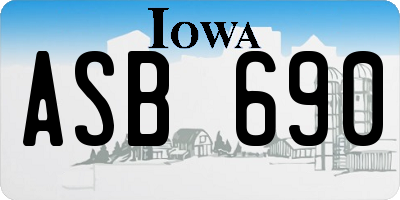 IA license plate ASB690