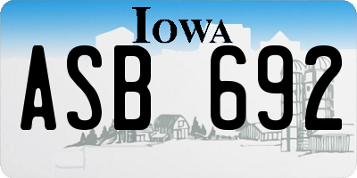 IA license plate ASB692