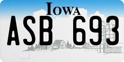 IA license plate ASB693