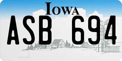 IA license plate ASB694