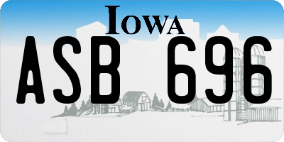 IA license plate ASB696