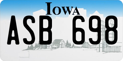 IA license plate ASB698