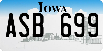 IA license plate ASB699