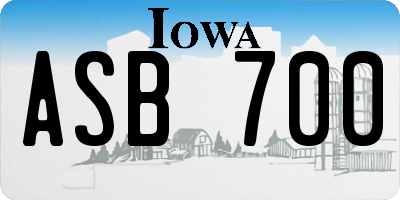 IA license plate ASB700