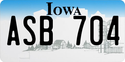 IA license plate ASB704