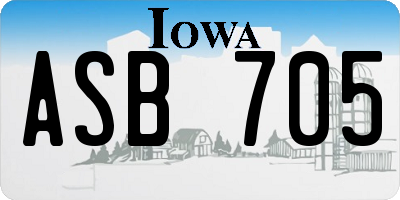 IA license plate ASB705