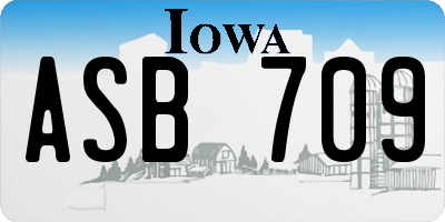 IA license plate ASB709