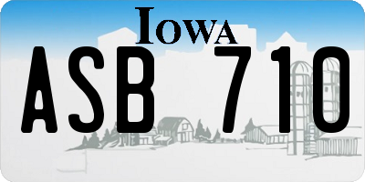 IA license plate ASB710