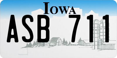 IA license plate ASB711