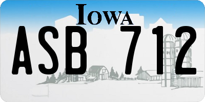 IA license plate ASB712