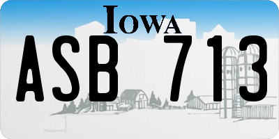 IA license plate ASB713