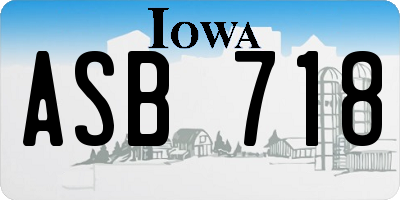 IA license plate ASB718