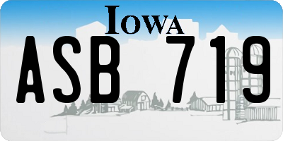 IA license plate ASB719