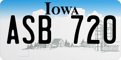 IA license plate ASB720