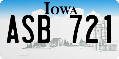 IA license plate ASB721