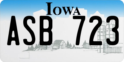 IA license plate ASB723