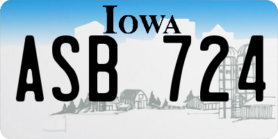 IA license plate ASB724