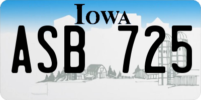 IA license plate ASB725