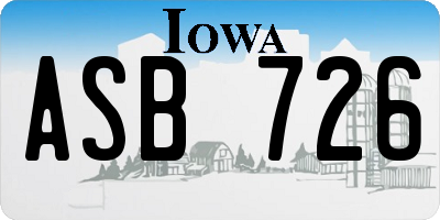 IA license plate ASB726