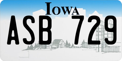 IA license plate ASB729